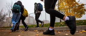 Students return from lunch at Malvern Collegiate Institute in the Upper Beaches neighbourhood in Toronto on Thursday, Nov. 3, 2022. ERNEST DOROSZUK/TORONTO SUN