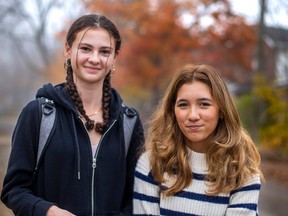 Alexandra Mills (left) and Mikajools Cortes-Dentfui are students at Malvern Collegiate Institute in the Upper Beaches neighbourhood in Toronto.