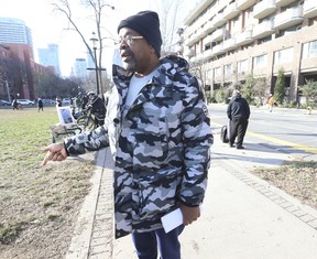 Devon, a resident of the Novotel, who lives there with his 19-year-old challenged son as well as his dog and cat, on Tuesday, Nov. 22, 2022.