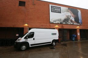 The Toronto Humane Society is quite upset and heartbroken after thieves broke into their underground parking complex and stole their rescue van around 11 pm Monday, Nov. 28 (Pictured) The THS is now using a rental van, parked at the rear of the facility - as their rescue truck, until they can get a new one. on Wednesday November 30, 2022. Jack Boland/Toronto Sun/Postmedia Network