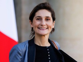 French Sports Minister Amelie Oudea-Castera leaves after taking part in the weekly cabinet meeting at The Elysee Presidential Palace in Paris on November 10, 2022.