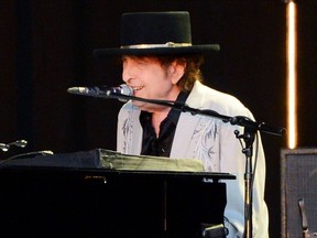 Bob Dylan is pictured performing at Hyde Park in London on July 12, 2019.