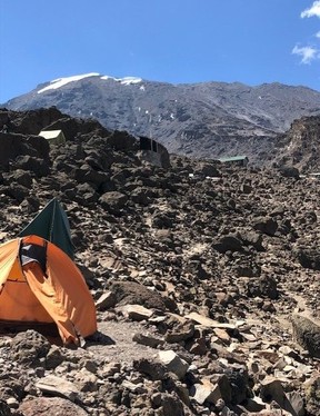 Some of the rough terrain Betty Motton and Dennis Robinson had to navigate – and sleep on. – supplied
