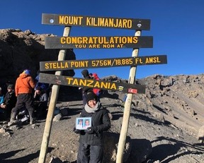 Betty Motton finds renewed energy when she makes it to Stella Point, the name of her late mother. “I felt she gave me the courage to go on.” – supplied