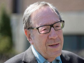 Former justice minister Iriwin Cotler -- pictured here while attending a funeral in Montreal in April 2017 -- is slated to receive the Churchill Society’s Award for Excellence in the Cause of Parliamentary Democracy.