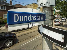 A Dundas St. W. sign in Toronto.