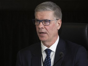 John Ossowski, formerly with the Canadian Border Services Agency, appears as a witness at the Public Order Emergency Commission, Wednesday, Nov.16, 2022 in Ottawa.