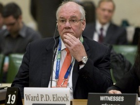 Ward Elcock waits to appear before the Commons Public Safety Committee on Parliament Hill in Ottawa, Oct. 25, 2010.