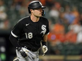 Chicago White Sox's AJ Pollock runs the bases during the eighth inning of a baseball game against the Baltimore Orioles, Wednesday, Aug. 24, 2022, in Baltimore.