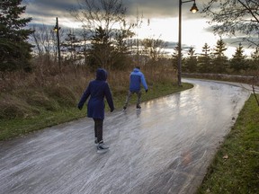 The City of Toronto begins opening its outdoor skating rinks, including ice skating trail at Colonel Samuel Smith Park on Saturday November 26, 2022.