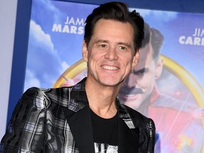 U.S./Canadian actor Jim Carrey attends a special screening of "Sonic the Hedgehog" at the Regency Village Theatre in Westwood, Calif., on Feb. 12, 2020.