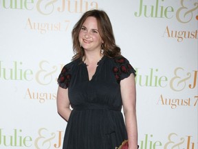 Writer Julie Powell attends the "Julie & Julia" movie premiere at the Ziegfeld Theatre in New York City, July 30, 2009.
