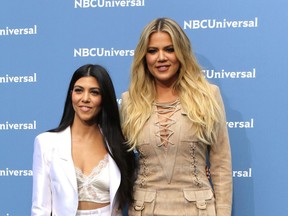 Kourtney and Khloe Kardashian attend the NBCUniversal Upfront presentation in May 2016.