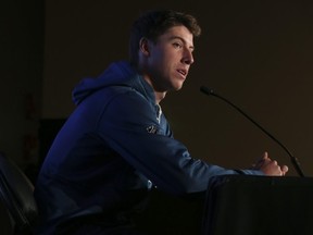 Toronto Maple Leafs forward Mitch Marner addresses the media about the upcoming season on Wednesday September 21, 2022.