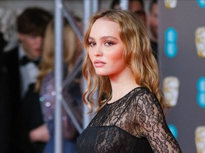 Lily-Rose Depp is pictured at the 2020 BAFTAs red carpet.