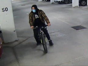 Toronto Police released this photo showing one of the suspects accused of damaging vehicles at a North York parking garage.