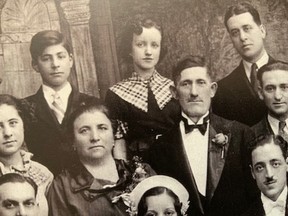 Tony’s parents, Maria and Luigi, in the centre. Tony is behind his mother. Photo taken at the wedding of his sister Rose. Photo courtesy The Argyll and Sutherland Highlanders of Canada