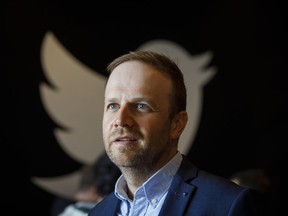 Twitter Canada's managing director Paul Burns is seen before a fireside chat, in Toronto, Tuesday, April 2, 2019.