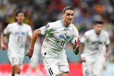 Uruguay forward Darwin Nunez runs for the ball.