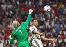 Costa Rica's Keylor Navas makes a save in front of Germany's Jamal Musiala.