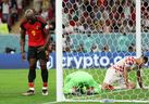 Romelu Lukaku of Belgium reacts after a missed chance during the FIFA World Cup Qatar 2022 Group F match between Croatia and Belgium.