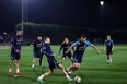 Croatia players train during a session at Al Erssal Training Site on Thursday.