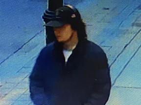 An image released by Toronto Police of the suspect in a pair of random slashings.
