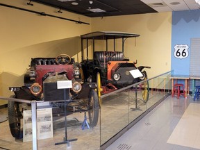 A 1909 Model T Runabout (left) is on display at the Arizona Heritage Center in Tempe, Ariz.