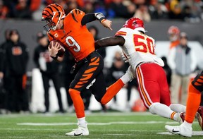 Joe Burrow and the Cincinnati Bengals take on the Cleveland Browns at 1 p.m. on Sunday. USA TODAY SPORTS