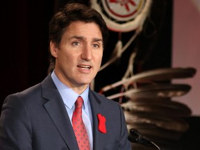 Prime Minister Justin Trudeau speaks at an Assembly of First Nations (AFN) event in Ottawa, Dec. 8, 2022.