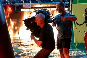 James Cameron shooting a scene from Avatar: The Way of Water.