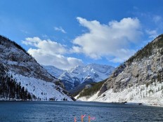 A mountain scene in Canmore, Alta.