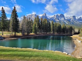 View from the patio of the Canmore Golf & Curling Club in Canmore, Alta.