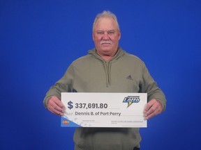 Dennis Bartley, of Port Perry, took home more than $400,000 after winning two lotteries in October 2022.