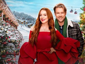 Lindsay Lohan in the Netflix romantic comedy, Falling For Christmas