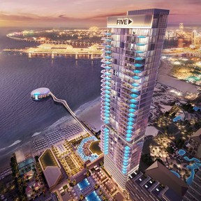 The Five Luxe, JBR, coming in Dubai, includes an over-water dining and entertainment venue. Source: Five Luxe