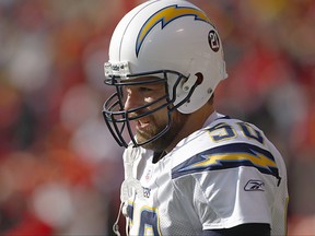 David Binn of the San Diego Chargers looks on during the NFL game against the Kansas City Cheifs at Arrowhead Stadium on December 2, 2007 in Kansas City, Missouri.
