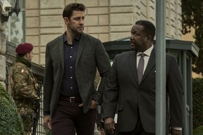 John Krasinski (Jack Ryan) and Wendell Pierce (James Greer) in a scene from Season 3 of Jack Ryan.