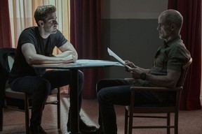 John Krasinski (Jack Ryan) and Michael Kelly (Mike November) in a scene from Season 3 of Jack Ryan.