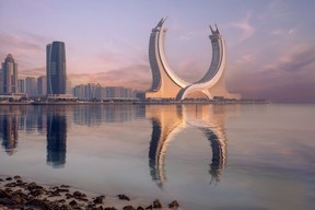 The Katara Towers, home to a Fairmont and a Raffles hotel. Photographer: David Berridge