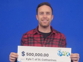 Kyle Turl of St. Catharines, Ont., won $500,000 in a Maxmillions prize in the Oct. 21, 2022 Lotto Max draw.