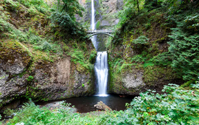 Multnomah Falls in Oregon’s Columbia River Gorge. Only a short drive from Portland, the gorge boasts more than 25 waterfalls. (iStock/Washington Post)