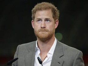 Prince Harry, Duke of Sussex, speaks during a press conference at the Invictus Games Dusseldorf 2023 - One Year To Go events, Sept. 6, 2022, in Dusseldorf, Germany.