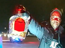 York Regional Police hold an empty bottle of alcohol found in a vehicle during a traffic stop.