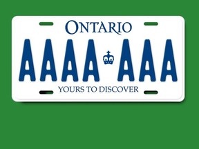 Ontario licence plate