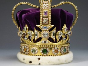 An undated handout photo, issued by Buckingham Palace on Saturday, Dec 3, 2022, shows St. Edward's Crown, which will be worn by Britain's King Charles at his coronation on May 6, 2023.