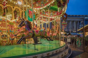 Birmingham’s authentic Frankfurt Christmas Market draws visitors from across Britain and beyond. Old-timey fun includes gentle rides including a spin on the vintage carousel. Photo: Visit Birmingham