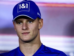 Haas F1 Team's German driver Mick Schumacher attends a press conference ahead of the Formula One Dutch Grand Prix at the Zandvoort motor racing circuit on September 1, 2022.