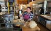 Celina Corona makes tortillas at AK’s Mercado in Walla Walla. (Alex Pulaski for The Washington Post)