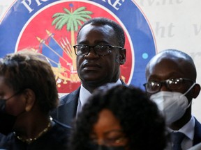 In this photo taken on Feb. 7, 2022, Haitian Minister of Justice and Public Security Berto Dorce is pictured in Port-au-Prince, Haiti.